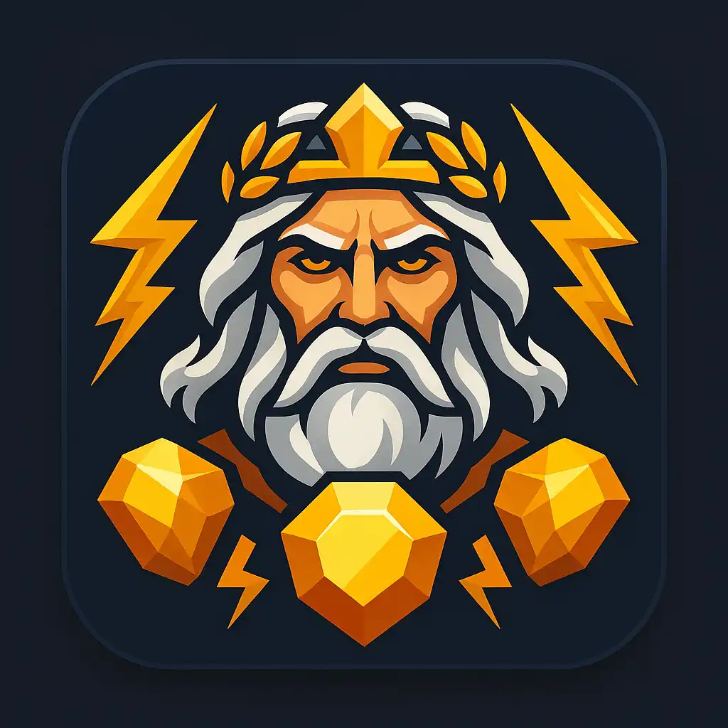 Gates of Olympus Super Scatter slot icon with lightning and gold gems