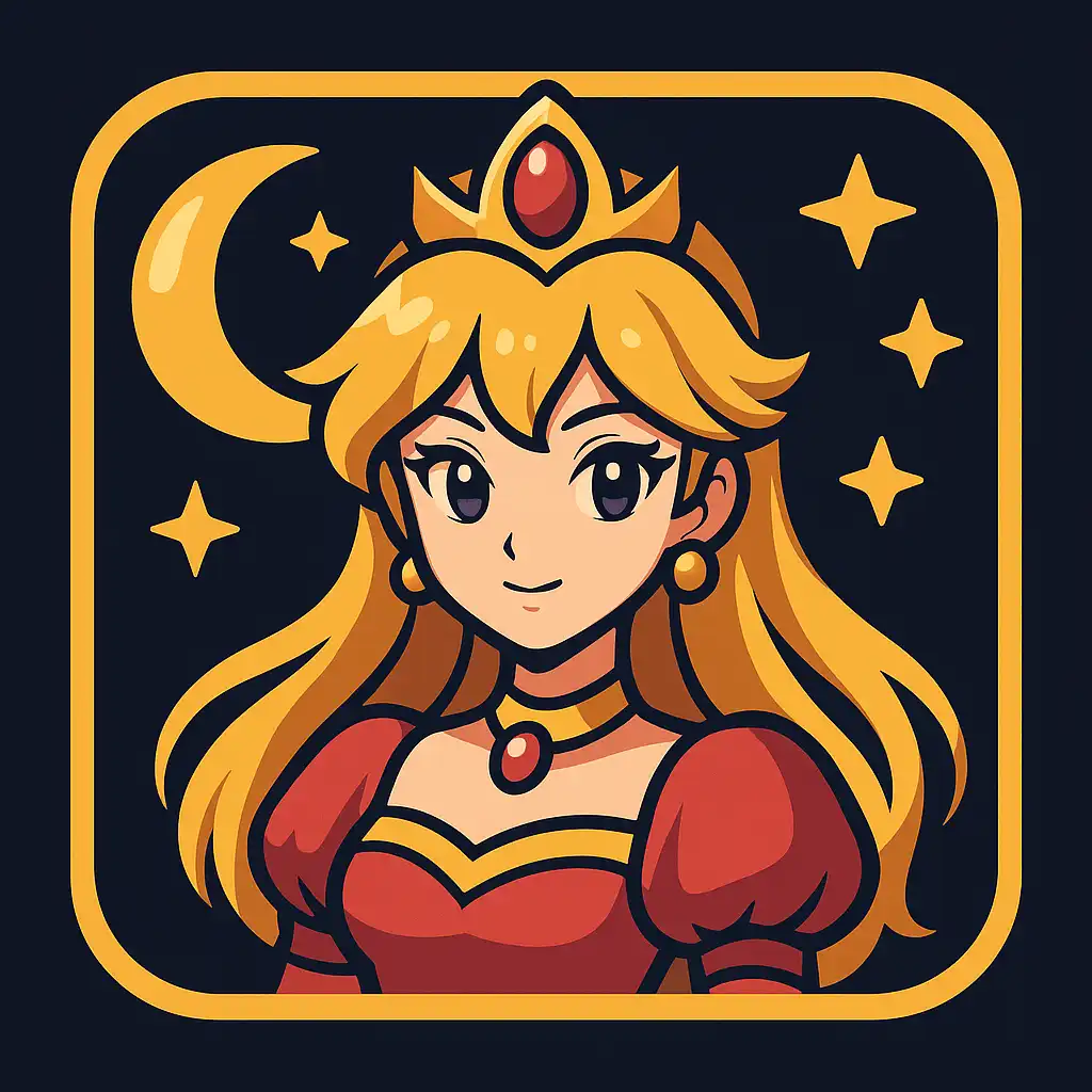 Moon Princess 100 slot icon with anime princess and gold moons