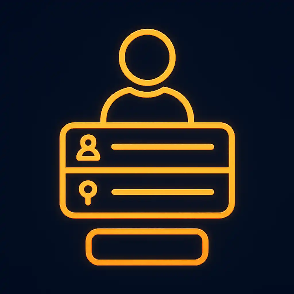 Illustration of a glowing registration form